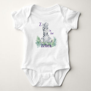 Z is voor ZEBRA - Zebra in Ferns Romper