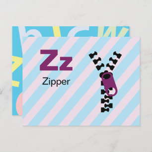 Z is voor Zipper - Alphabet Flash Kaart