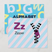 Z is voor Zipper - Alphabet Flash Kaart (Voorkant / Achterkant)