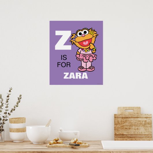 Z is voor Zoe | Jouw namen toevoegen Poster (Keuken)