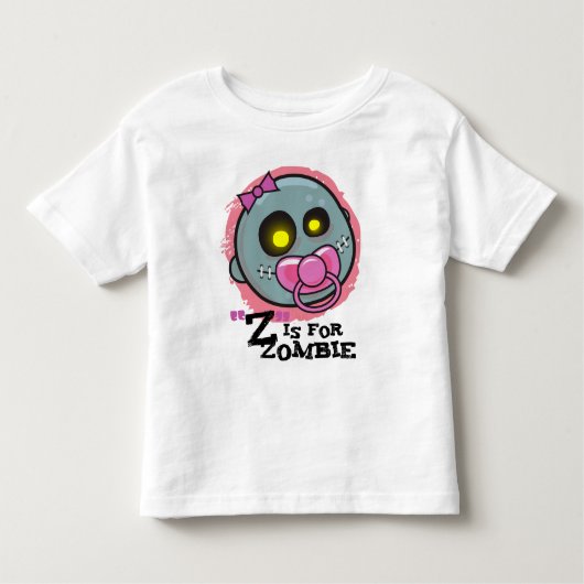 "Z" is voor Zombie w / Pacifier Girls Peuter T-Shi Kinder Shirts (Voorkant)