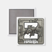 Z is voor Zopherus (Ijerpantserkever) –GTA Stijl A Magneet (Voorkant / Achterkant)