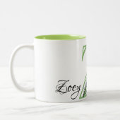 Z letter romantische waterverf Lavendel Eucalyptus Tweekleurige Koffiemok (Links)