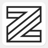 Z Letter  Vierkante Sticker (Voorkant)