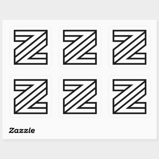 Z Letter  Vierkante Sticker (Vel)