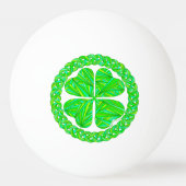 Z Lucky Celtic Shamrock Four Leaf Clover Pingpongbal (Voorkant)