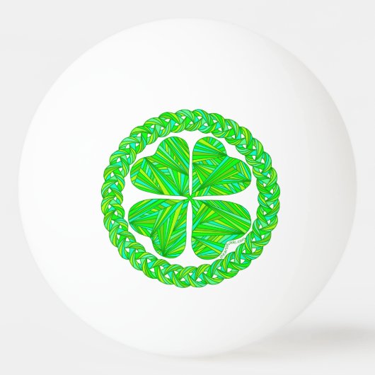 Z Lucky Celtic Shamrock Four Leaf Clover Pingpongbal (Voorkant)