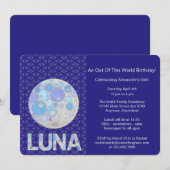 Z Luna de volledige maan blauw en Paarse ruimtebee Kaart (Voorkant / Achterkant)