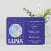 Z Luna de volledige maan blauw en Paarse ruimtebee Kaart (Staand voorkant)