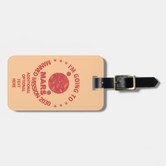 Z Mars de Rode Planet Ruimtevaarthoofdgoederen Bagagelabel (Voorkant horizontaal)