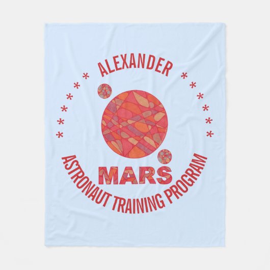 Z Mars het Red Planet Space Geek Solar System Fun Fleece Deken (Voorkant)