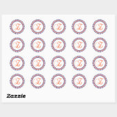 Z-monogram (blauwe / Oranje puntcirkel) Ronde Sticker (Vel)