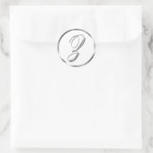 Z Monogram Faux Silver Envelope of Favor Seal Ronde Sticker (Tas)