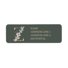 Z Monogram Floral Aangepast Etiket