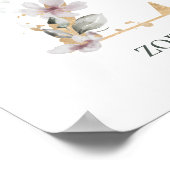 Z Monogram Floral Aangepast Poster (Hoek)