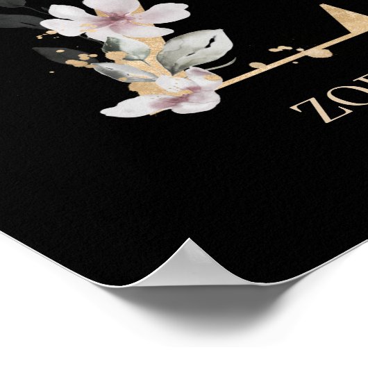 Z Monogram Floral Aangepast Poster (Hoek)