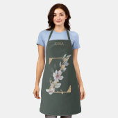 Z Monogram Floral Aangepast Schort (Gedragen)