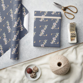 Z Monogram Floral wrapping Paper Cadeaupapier