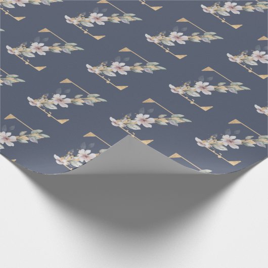 Z Monogram Floral wrapping Paper Cadeaupapier (Hoek)