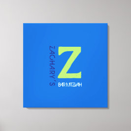 Z Monogram Initiaal Bar Bat Mitzvah Inlogbord Canvas Afdruk
