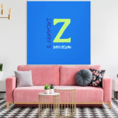 Z Monogram Initiaal Bar Bat Mitzvah Inlogbord Canvas Afdruk (Insitu (Woonkamer))