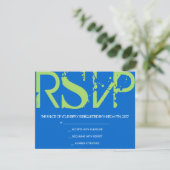 Z Monogram Initialen Bar Bat Mitzvah Reply Card RSVP Kaartje (Staand voorkant)