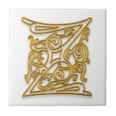 Z Monogram "Irish Gold" Keramische Tegel Tegeltje (Voorkant)