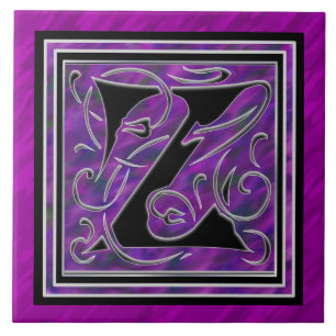 Z Monogram "Paarse wateren" keramische Tegels Tegeltje