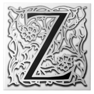 Z Monogram "Silver Besque" keramische Tegel Tegeltje