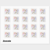 Z Monogram White Rose Vierkante Sticker (Vel)