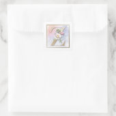 Z Monogram Witte Roos Vierkante Sticker (Tas)