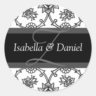 Z Monogrammen voor huwelijkssluitingen Ronde Sticker