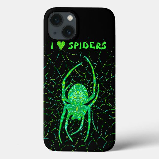 Z Neon Green Spider Spooky Arachnid Halloween Fun Case-Mate iPhone Case (Achterkant)