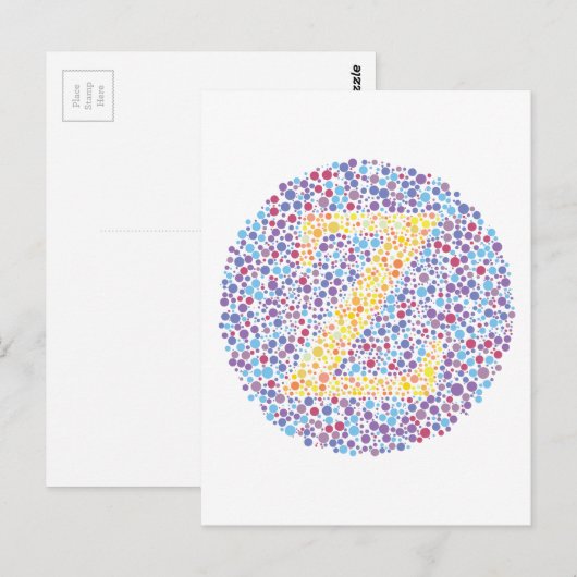 "Z" Oogtest Letter Briefkaart (Voorkant / Achterkant)