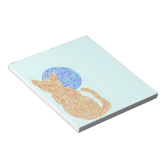 Z Oranje kat en de meer Abstracte kunstvun notitie Notitieblok (Schuin)