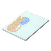 Z Oranje kat en de meer Abstracte kunstvun notitie Notitieblok (Linkerzijde)
