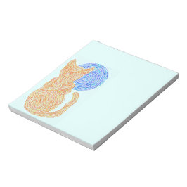 Z Oranje kat en de meer Abstracte kunstvun notitie Notitieblok