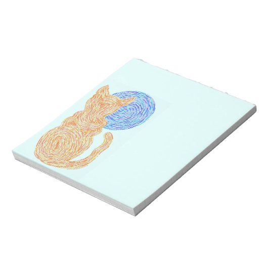 Z Oranje kat en de meer Abstracte kunstvun notitie Notitieblok (Linkerzijde)