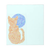 Z Oranje kat en de meer Abstracte kunstvun notitie Notitieblok (Voorkant)