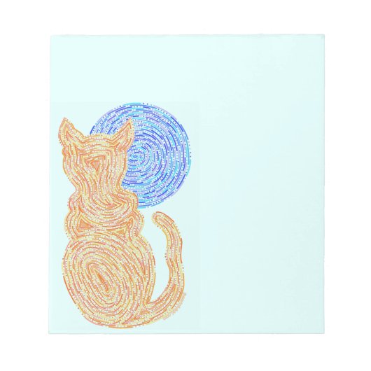 Z Oranje kat en de meer Abstracte kunstvun notitie Notitieblok (Voorkant)