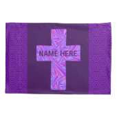 Z Paars kruissymbool Christelijk Symbool Faith Rel Kussensloop (Achterkant)