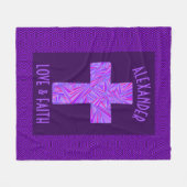 Z Paars kruissymbool Christelijk symbool op maat Fleece Deken (Voorkant (Horizontaal))