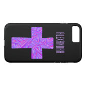 Z Paarse Cross Christelijk ifone7P Persoonlijk Case-Mate iPhone Case (Achterkant (Horizontaal))