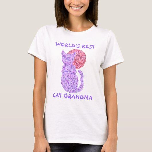 Z Paarse kat en moonwerelden beste kat grootma T-shirt (Voorkant)