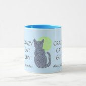 Z Personaliseer deze vun Crazy Cat Guy Coffee Cup Mok (Midden)