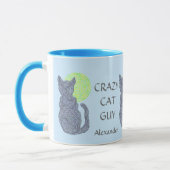 Z Personaliseer deze vun Crazy Cat Guy Coffee Cup Mok (Links)