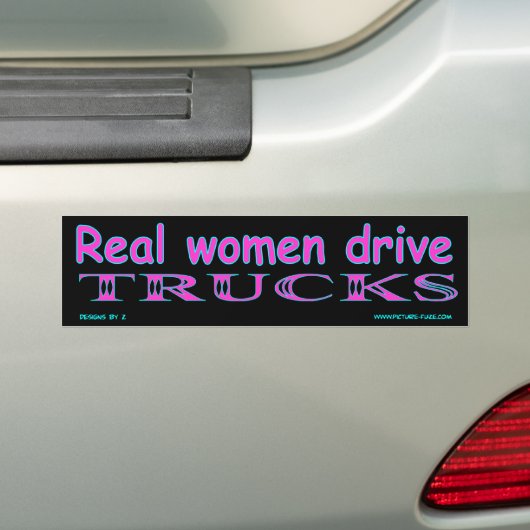 z Real women Drive Trucks Bumpersticker (Op auto)