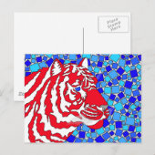 Z Red White en Blue Patriotic Tiger Artsy Briefkaart (Voorkant / Achterkant)
