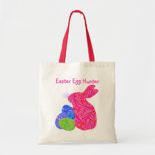 Z roze paascent en eitjes Canvas tas