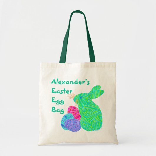 Z Speciaal gepersonaliseerde groene paasbundel en  Tote Bag (Voorkant)